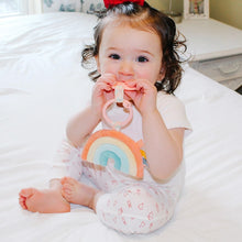 Load image into Gallery viewer, Colorful Rainbow Plush + Travel Teething Toy